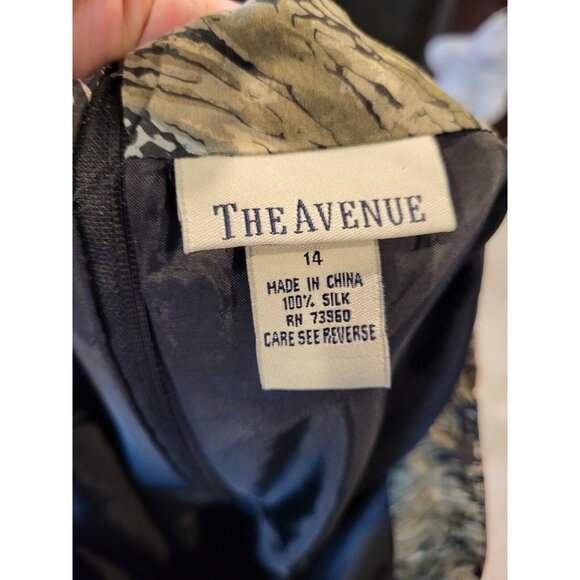 Vtg 100% Silk Dark Jungle Cheetah Faux Wrap Maxi Skirt The Avenue Sz 14 - Picture 7 of 8